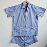 Pijama hombre corto - Manuel  azul liso