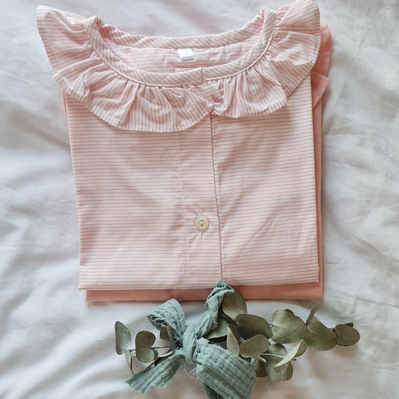 Pijama Niña- Maria raya rosa